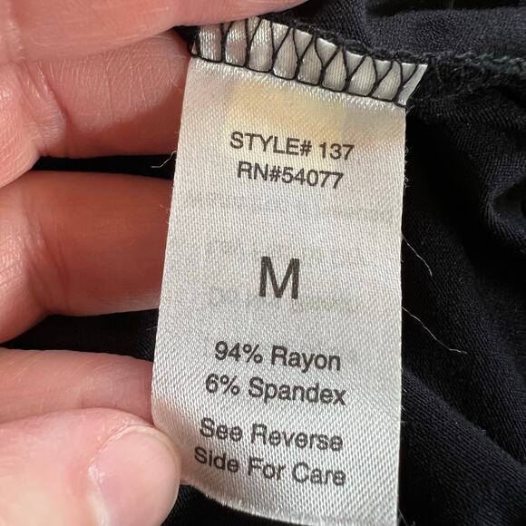 CAbi Womens Blouse Shirt Top Draped V Neck Twisted Bodice Long Sleeve Black Med - Picture 8 of 9